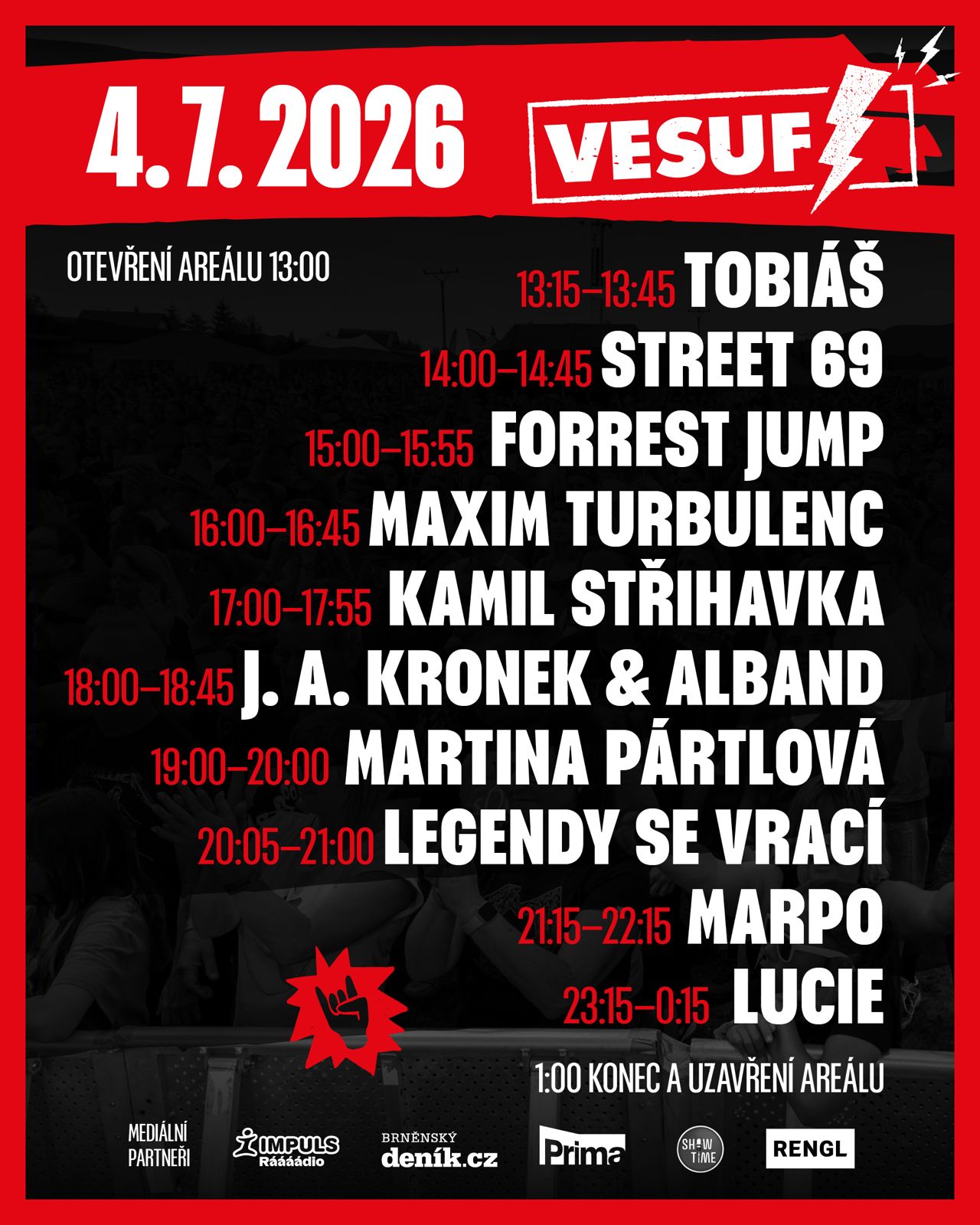 Program Vesuf 2026 - sobota 4. července